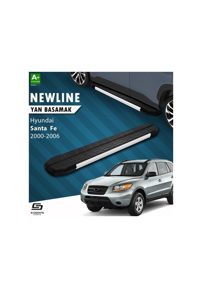 S-dizayn Hyundai Santa Fe Newline Aluminyum Yan Basamak 163 Cm 2000-2006 A+ Kalite