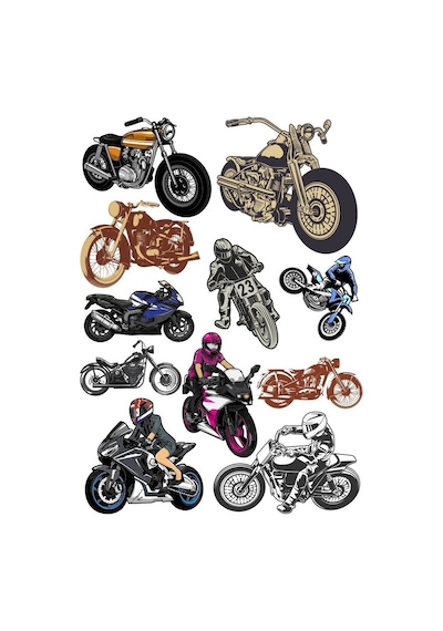 Motorsklet Sticker Set-3 16 Parça Telefon, Tablet, Defter, Laptop Sticker