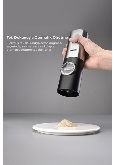 Pilli Led Işıklı Tuz Ve Karabiber Öğütücü İkili Set Diğer