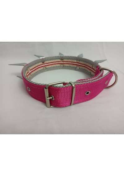 Kozaklı U Çivili Köpek Tasması Pembe 70 x 4 CM