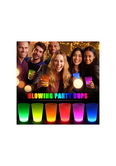 Glow Partisi Bardakları 6 Renk 6 Adet 1.5 Oz 4.5 X 6.5 Cm Çok Renkli