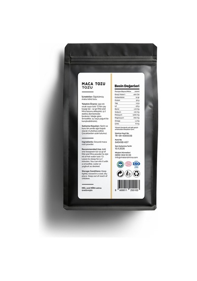 Organik Maca Kökü Tozu 50g, Organic Maca Powder
