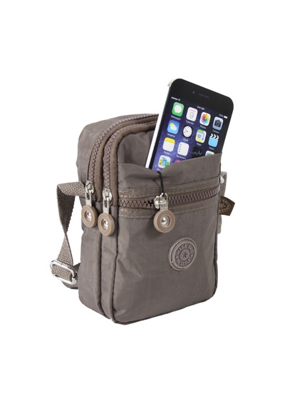 M 227 Mega Bag Krinkıl Kumaş Unisex Küçük Omuz Çantası, Telefonluk Vizon