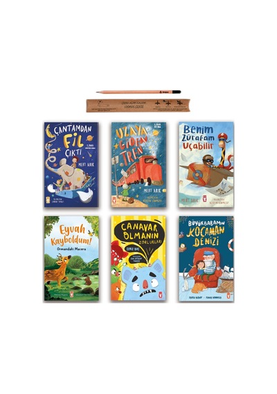 Timaş Çocuk Çantamdan Fil Çıktı - Uzaya Giden Tren - Eyvah Kayboldum - Büyükbabamın Kocaman Denizi Set 6 Kitap