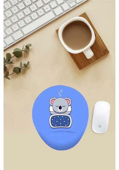 Uyuyan Yavru Koala Desenli Bilek Destekli Mouse Pad Mousepad