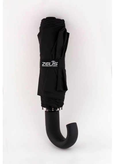 Zeus&Co. Siyah J Saplı Rüzgarda Kırılmayan Tam Otomatik Şemsiye (363350533) Siyah