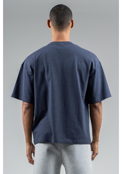 Maraton Sportswear Oversize Erkek Bisiklet Yaka Kısa Kol Basic Açık Lacivert T-shirt 22749-açık Lacivert