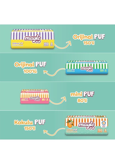 Maylo Puf Mendil 150'li Tek Paket