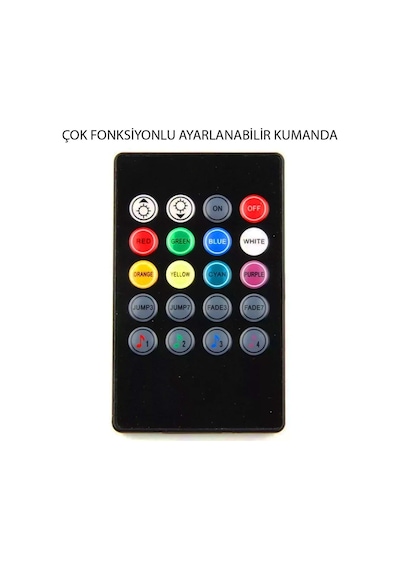 Ayak Altı Led 12'Li Sese Duyarlı Kumandalı Rgb 7 Renk Oto Şerit (362574693)