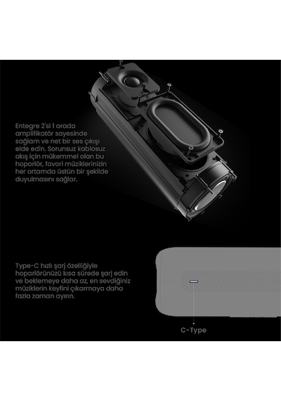 HiFuture Alpha Bluetooth 5.3 15W IPX7 Su Geçirmez Taşınabilir TWS Stereo Hoparlör