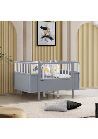 Siesta Büyüyen Beşik 90 x 130 CM - Gri + 1 Comfort Yatak Gri