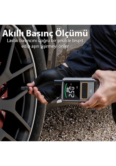 Ally St-5528 Dijital Basınç Göstergeli Oto Lastik Şişirme Pompası Hava Kompresörü- 5775