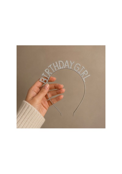 Birthday Girl Gümüş Renk Taşlı Parti Tacı - 889143331 Diğer