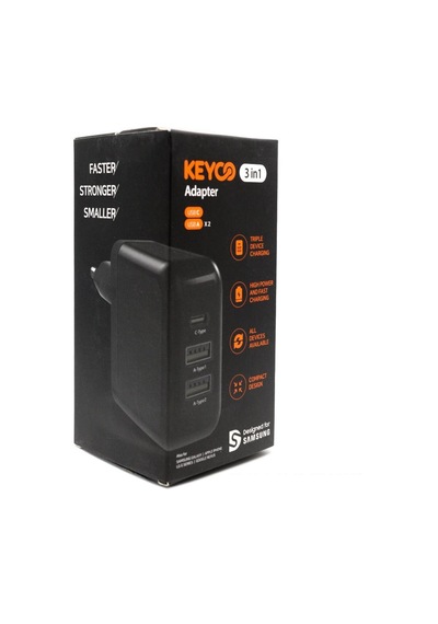 Keyco Samsung Uyumlu 25W PD 3 Çıkış Hızlı Şarj Aleti