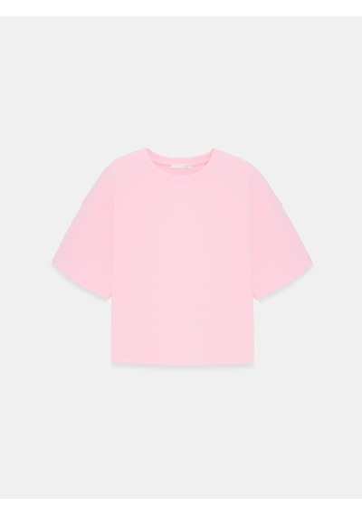 Dilvin 31017 %100 Pamuk Basic T-shirt-toz Pembe