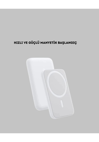 Manyetik Kablosuz Powerbank - İphone 12/13/14/15 Uyumlu, Hızlı Şarjlı, Ultra Hafif