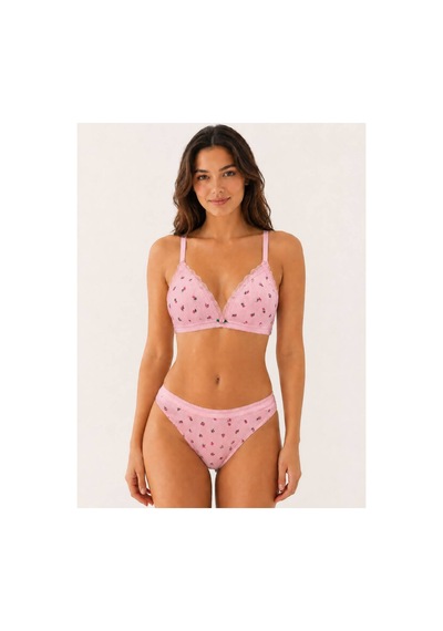 Pijamask Kadın Çiçek Desenli Dantel Detaylı Desteksiz Üçgen Bralet Ve Külot İç Giyim Takımı 80345t Pembe Pijamask Kadın Çiçek Desenli Dantel Detaylı Desteksiz Üçgen Bralet Ve Külot İç Giyim Takımı 80345t Pembe