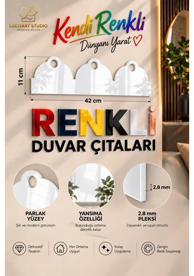 Lucitart 2.8 Mm Renkli Pleksi Duvar Çıtası 42x11 Cm Parlak Dekoratif Duvar Bordürü Boyama Gerektirmez Pleksi Duvar Çıtası Beyaz Lucitart 2.8 Mm Renkli Pleksi Duvar Çıtası 42x11 Cm Parlak Dekoratif Duvar Bordürü Boyama Gerektirmez Pleksi Duvar Çıtası Beyaz