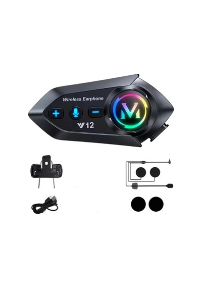 Y12 Motor Kask Kulaklık Rgb Modlu Radyolu Motosiklet Kulaklık 5.3 Bluetooth Intercom 55105135