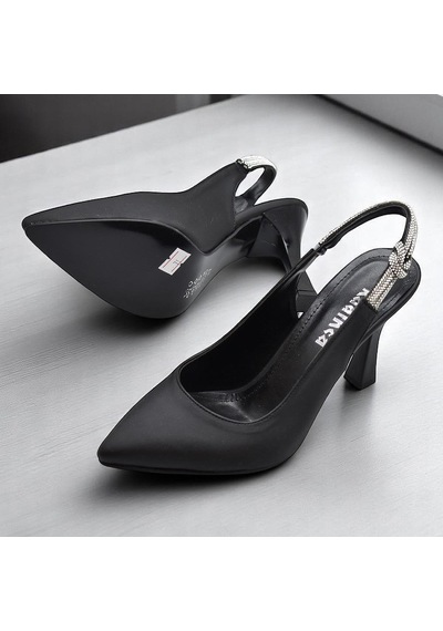 Ispartalılar 6509 9cm Kadın Topuklu Ayakkabı Stiletto Abiye Düğün Nişan Ayakkabısı Siyah