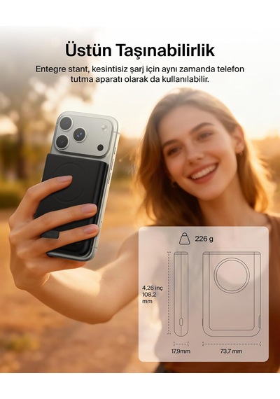 Belkin Ultracharge Pro 5000 Mah Manyetik Stantlı Power Bank, 25 W - Siyah