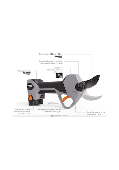 Pellenc M32c Şarjlı Budama Makası 32 Mm Çift Akülü