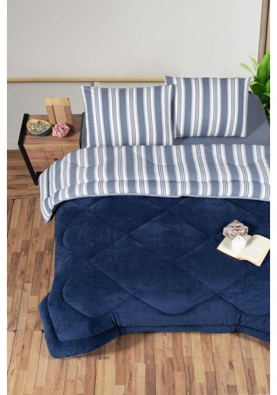 Kristal Soft Relax Uyku Seti Çift Kişilik Lacivert Lacivert