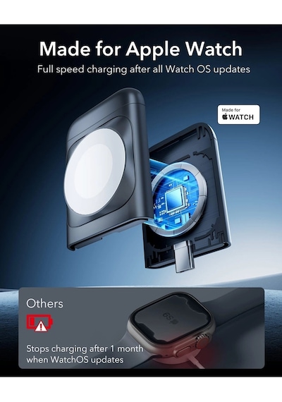 Halolock Qi2 3 In 1 iPhone + Apple AirPods Uyumlu Watch Magsafe Şarj Standı Siyah Mfm Lisans
