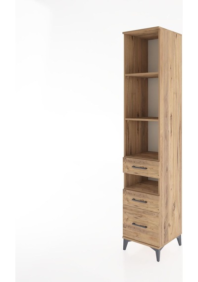 Hyperion Dolap 4 Raflı 3 Çekmeceli 44x44x221 Çam-çam Çam