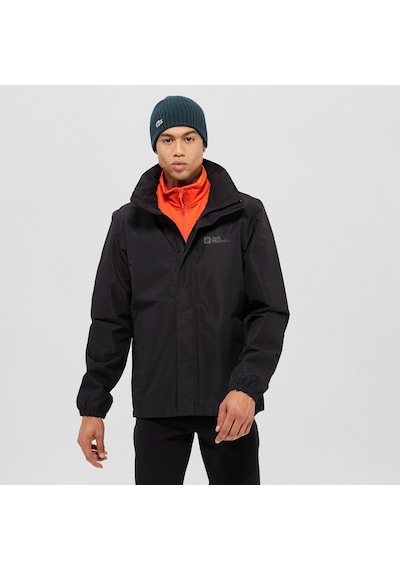 Jack Wolfskin Stormy Point 2l Erkek Siyah Su Geçirmez Mont Düz 1111142 Siyah