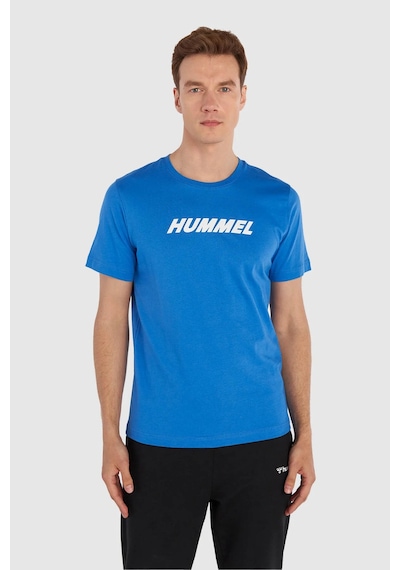 Hummel Hmlelemental Logo Cotton Tee Mavi Erkek T-shirt 911947-7837 Mavi