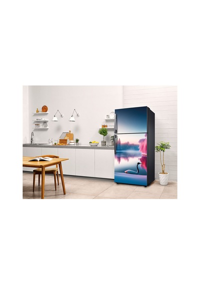 Pembe Mavi Göl Manzarası Buzdolabı Kaplama Sticker Kendinden Yapışkanlı Folyo 75x200 Cm
