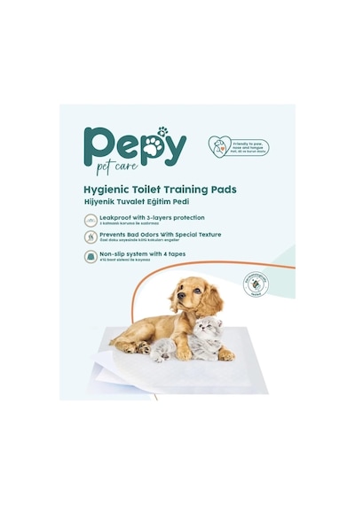 Pepy Hijyenik Yapışkanlı Tuvalet Eğitim Pedi Köpek Ve Kedi Çiş Pedi 30 Adet