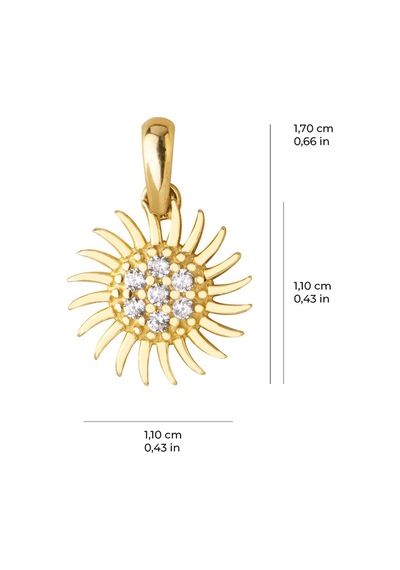 Goldkupe 14 Ayar Altın Güneş Kolye Ucu 1,09 Gr-3179