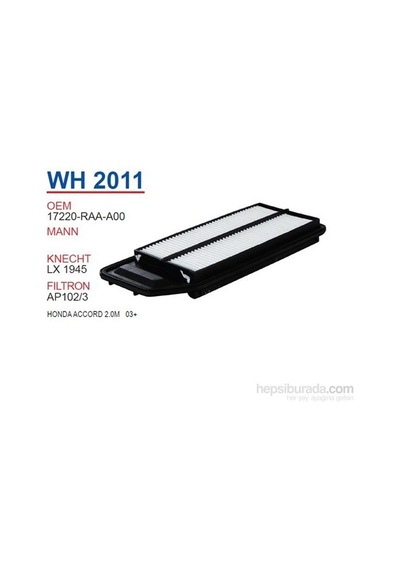 Wunder Honda Accord 2 0m 03 Hava Filtresi Oem No:17220 Raa A00