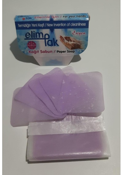 Eriyen Kağıt Sabun 5'li Paket - 50 Adet Tek Kullanımlık Eriyen Sabun Yaprağı - Ortak Kullanım Alanlarında Ve Dış Mekanlarda Kişisel Hijyen Sağlar - Yerli Üretim Diğer