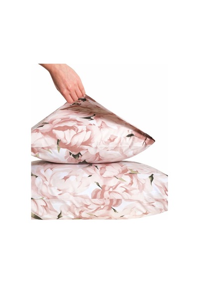 Yastık Kılıfı 2 Li Mariel Percale Baskılı %100 Pamuk 50x70 Cm Somon