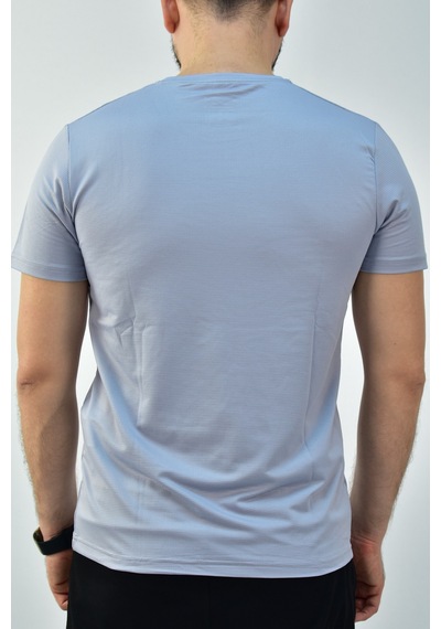 Escetic Erkek G2 Melanj Gri Slim Fit T-Shirt-3289 Açık Gri Melanj