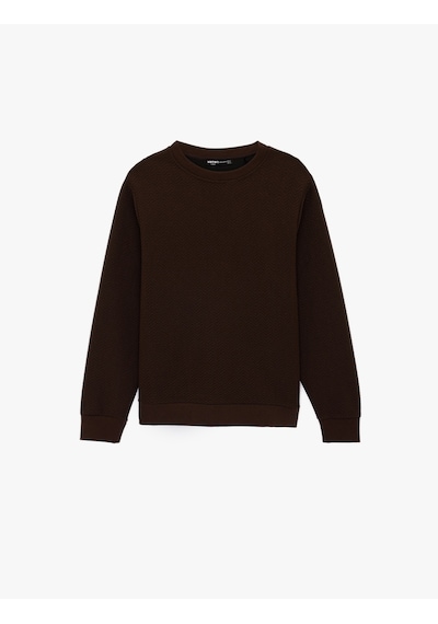 Koton Regular Fit Uzun Kollu Dokulu Kapitone Bisiklet Yaka Sweatshirt Kahverengi 6wam70306mk Kahverengi Koton Regular Fit Uzun Kollu Dokulu Kapitone Bisiklet Yaka Sweatshirt Kahverengi 6wam70306mk Kahverengi