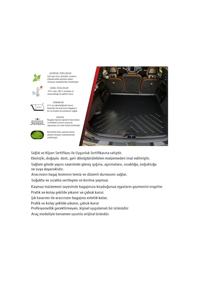 Suzuki vitara bagaj havuzu paspası 2006-2014 Rizline