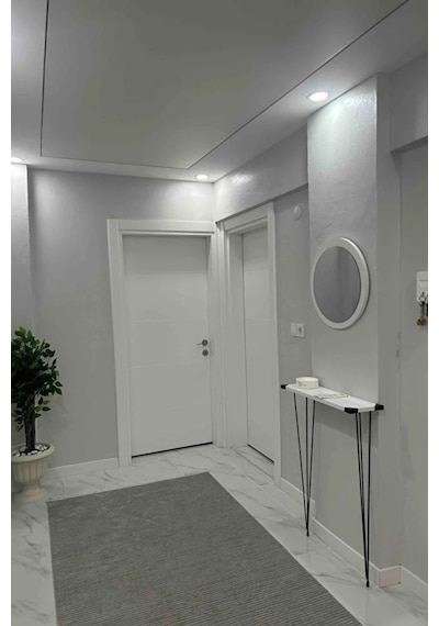 45 Cm Çap Banyo & Makyaj Aynası Yuvarlak Antre Hol Koridor Duvar Salon Mutfak Ofis Dekoratif Ayna - Beyaz Beyaz