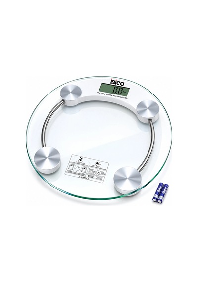 Dijital - Pilli Yuvarlak Banyo Baskül Terazi Tartı Lcd Ekran 180kg/0.1g 30x30cm İ11-026 5580
