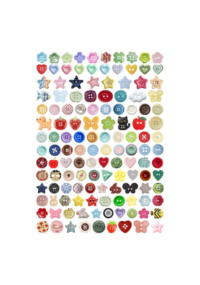 133 Adet Rengarenk Şekilli Düğme Planlayıcı Sticker Seti - Etiket Seti Scrapbook Bullet Journal Çok Renkli