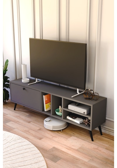 Buka Tv Sehpası, Tv Standı, Televizyon Ünitesi Antrasit Buka Tv Sehpası, Tv Standı, Televizyon Ünitesi Antrasit