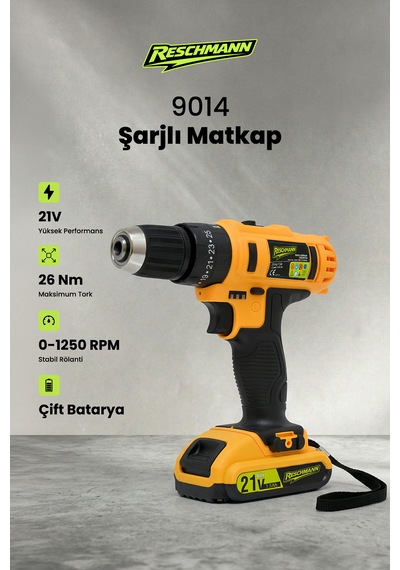 Reschmann R-9014 21V - 26 NM Profesyonel Şarjlı Matkap