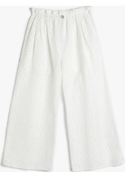 Koton Bol Paça Pantolon Yarım Astarlı Beli Lastikli Dantelli Beyaz Desenli 3skg40013aw 3SKG40013AW0D0 Beyaz Koton Bol Paça Pantolon Yarım Astarlı Beli Lastikli Dantelli Beyaz Desenli 3skg40013aw 3SKG40013AW0D0 Beyaz