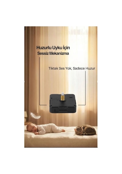 Arliadesign Kedi Figürlü Ahşap Dekor Hediyelik Duvar Saati / 6 Mm Mdf