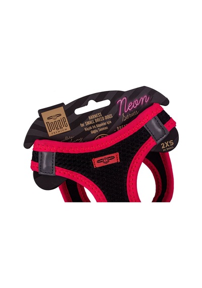 Doggie Havalı Dokuma Neon Serisi Küçük Irk Göğüs Tasması Pembe 2X Pembe