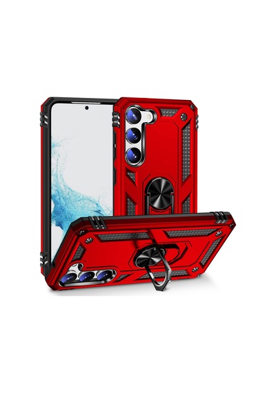 Galaxy S23 Plus Kılıf Zore Vega Yüzüklü Standlı Zırh Kılıf