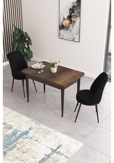 Canisa Concept Nil Serisi 70x110 Sabit Mutfak Masası Takımı Barok Desen Masa 2 Siyah Sandalye Siyah Sandalyeler Barok Masa Canisa Concept Nil Serisi 70x110 Sabit Mutfak Masası Takımı Barok Desen Masa 2 Siyah Sandalye Siyah Sandalyeler Barok Masa